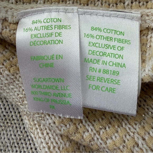 Lilly Pulitzer Tatum Metallic Fringe‎ Open Cardigan Ivory Gold XS - Picture 6 of 7